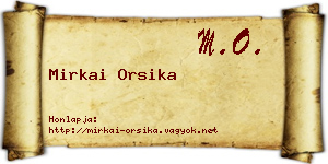 Mirkai Orsika névjegykártya